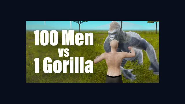 100 Men vs 1 Gorilla
