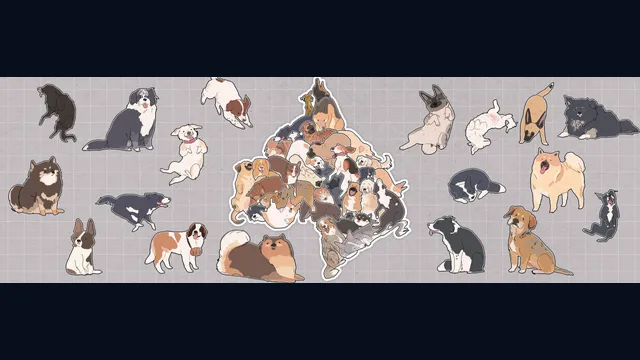 Dogs Huddled Together 挤在一起的狗狗们