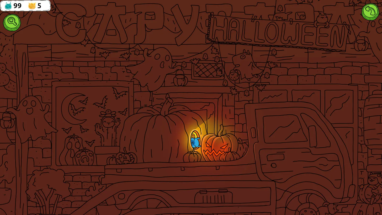 Hidden Capybaras with Orange and Pumpkins: Spooky Halloween Edition media 6