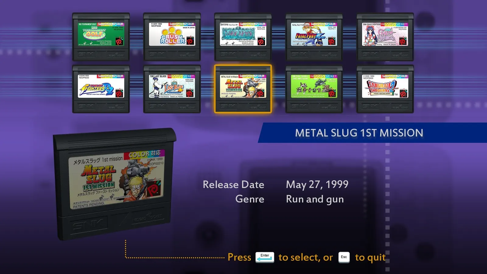 NEOGEO POCKET COLOR SELECTION Vol. 1 Steam Edition media 21