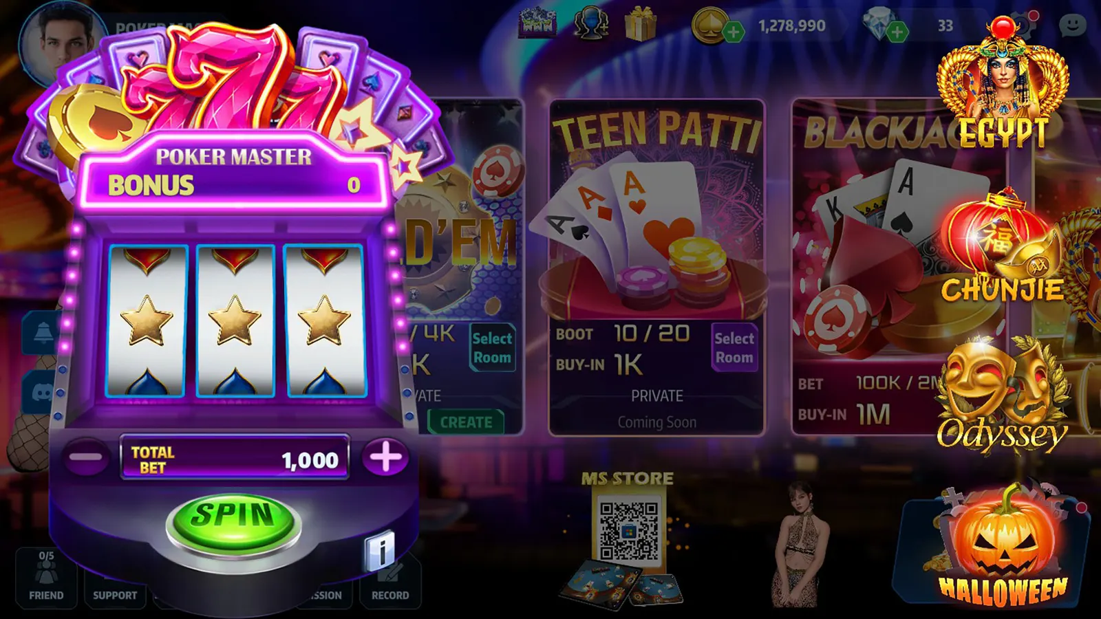 Poker Master - Texas Hold'em, Roulette, Blackjack, Baccarat, Omaha, Slots, Teen Patti, Mahjong, Landlord, Showhand, Bullfighting, Chinese poker media 11