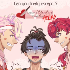 Обкладинка гри Stuck in a Yandere Visual Novel... HELP!!