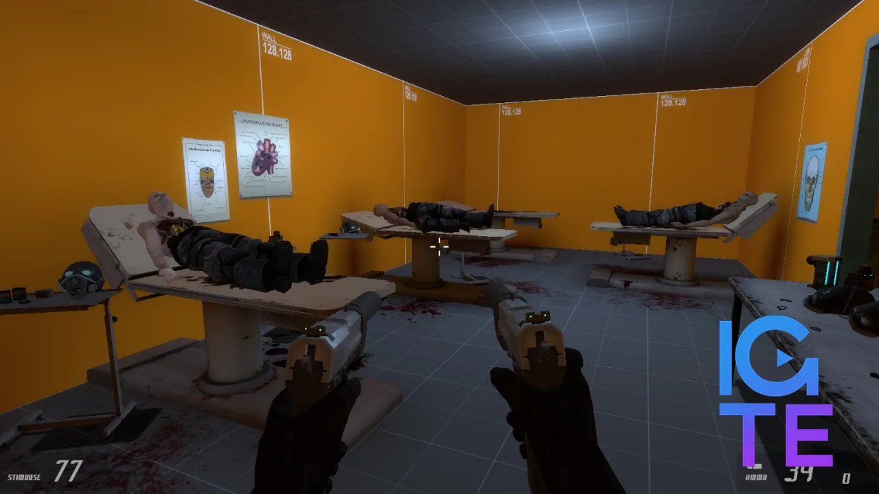 Entropy: Zero 2 - Progenitors screen showing sick bay with modified Combine soldiers