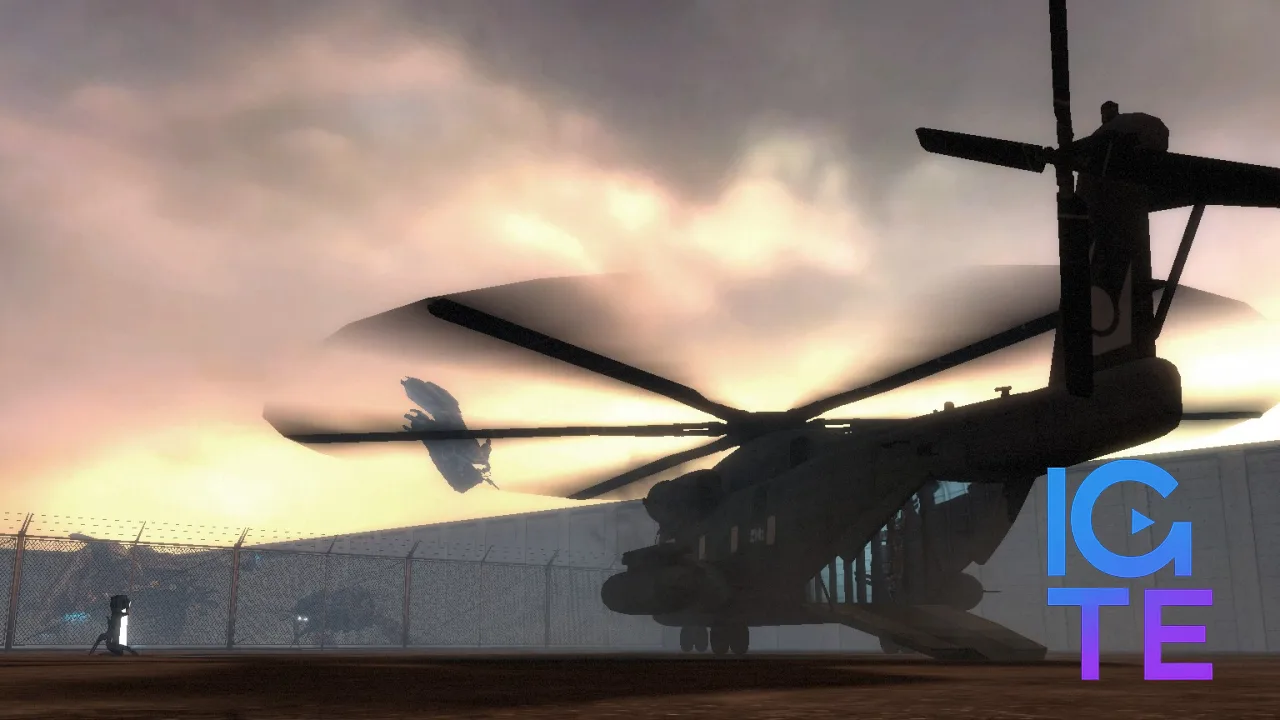 Entropy: Zero 2 - Progenitors screen showing helicopter taking off