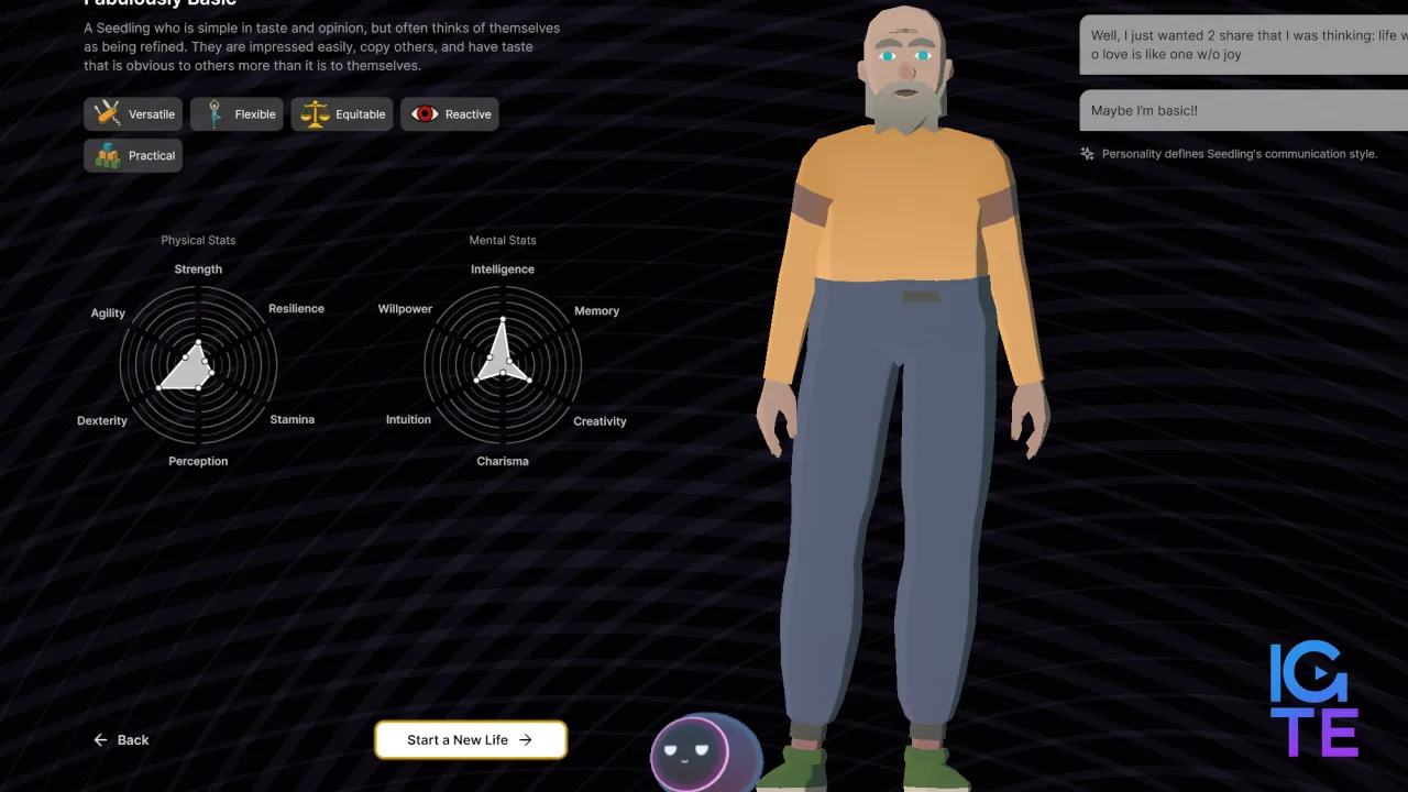 A seedling character creator