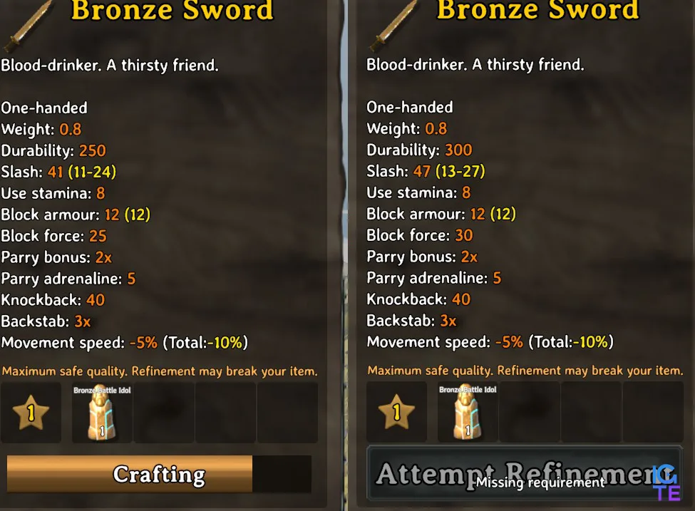Valheim upgraded sword