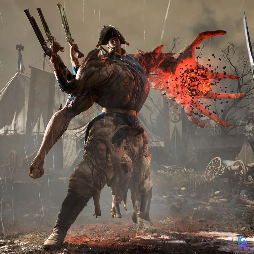 Valor Mortis - A Napoleonic soldier turning into a monster with a giant red arm