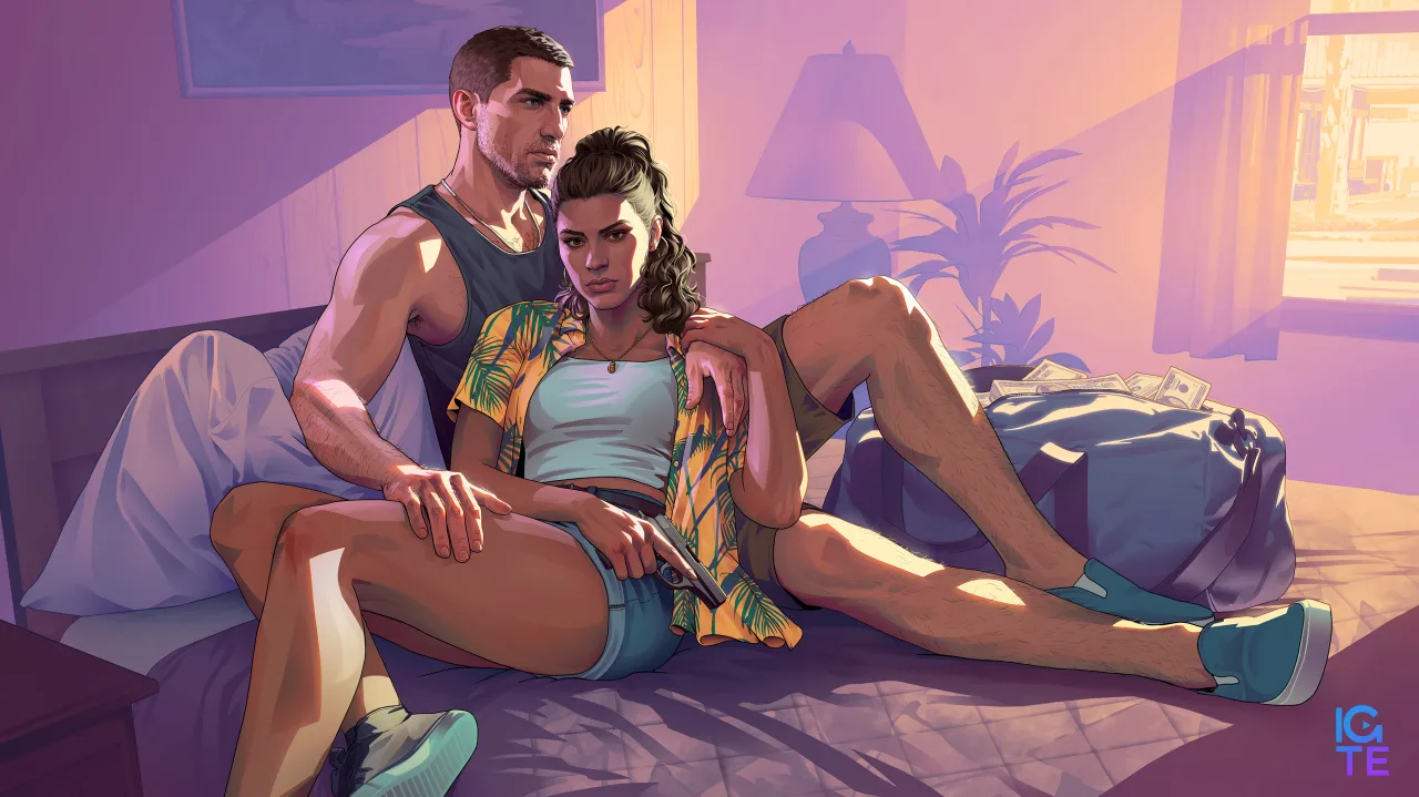 Protagonists Jason and Lucia in Grand Theft Auto 6.