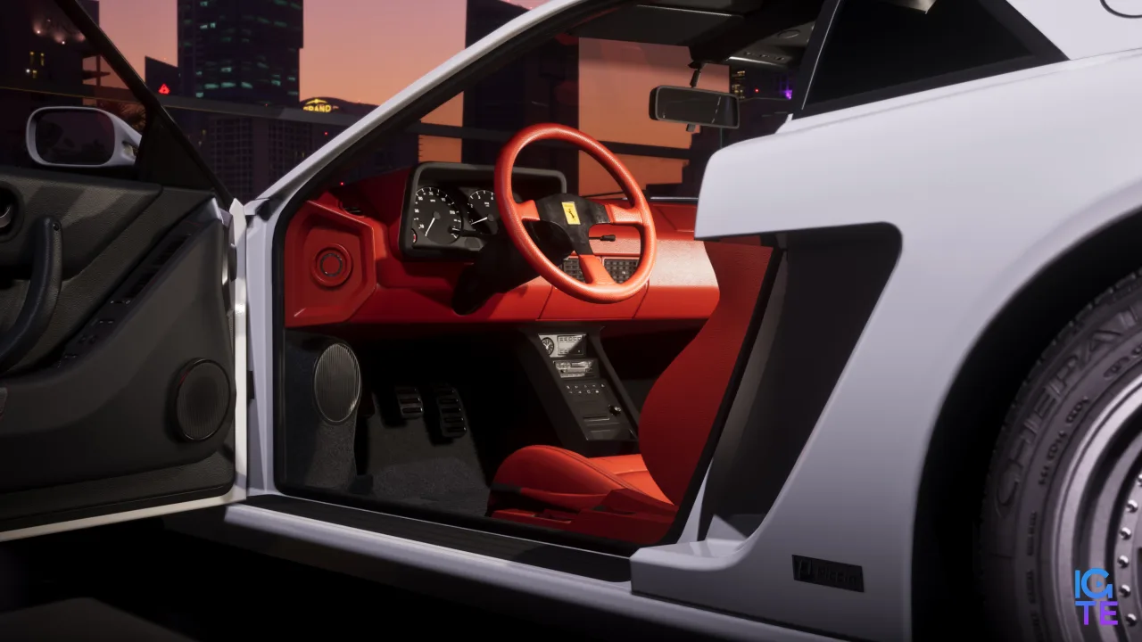 Fancy Vice City sports car interior.