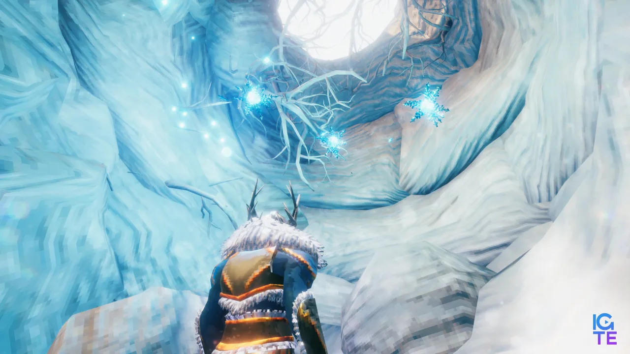 Viking with glowing frost cores above