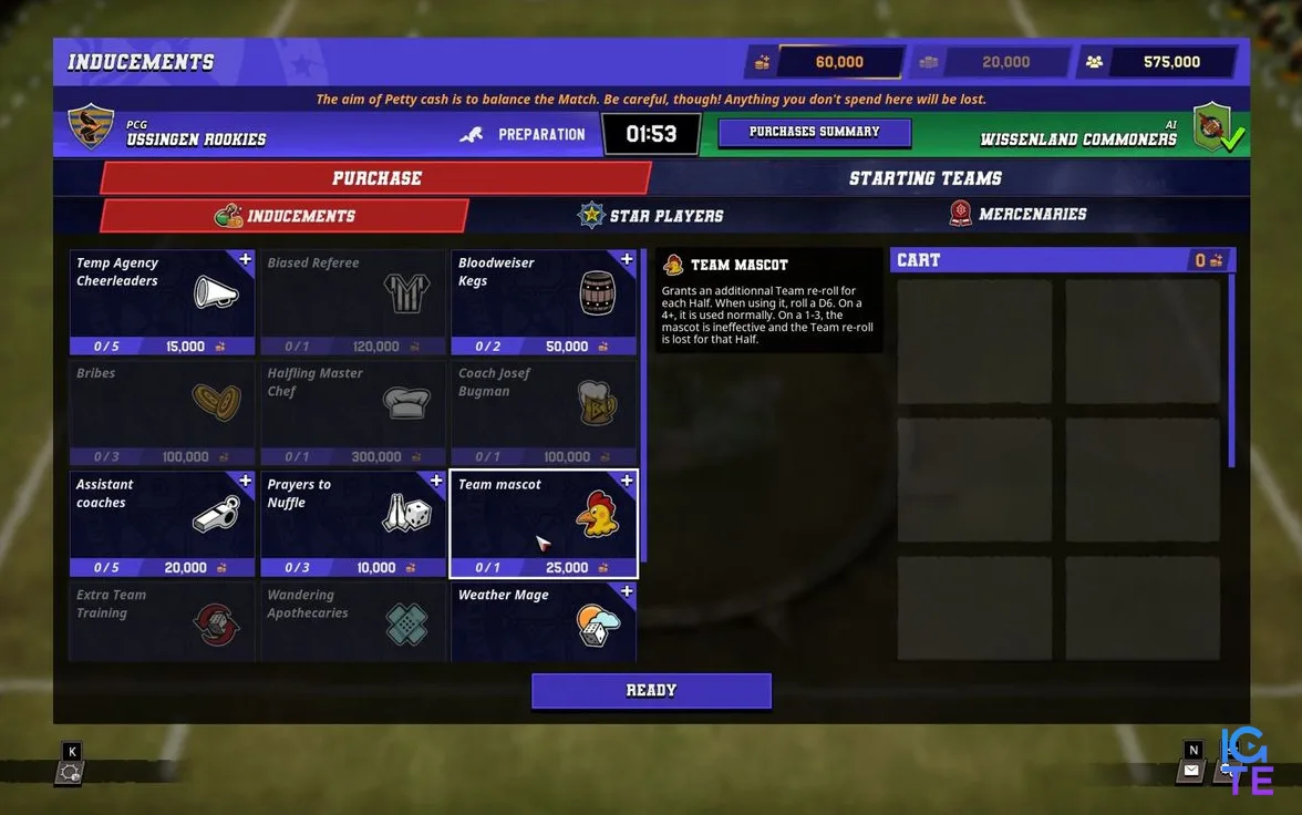 Екран меню з Warhammer: Blood Bowl playtest beta