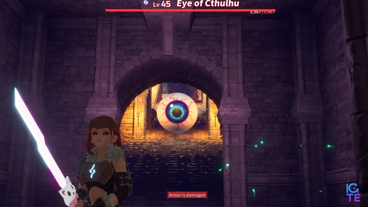 Бос Eye of Cthulhu в Palworld, частина підземелля Sealed Realm of Terraria Dungeon.