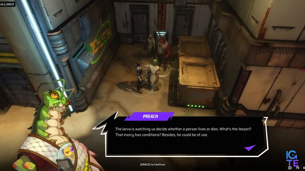 A series of images showing Starfinder: Afterlight, including dialogue, cutscenes, and combat.
